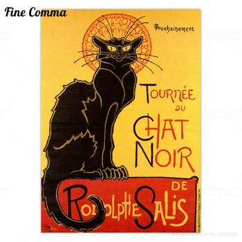 Tournee du Chat Noir Theophile Alexandre Steinlen Le Chat Noir Black Cat Drobė Spausdinti Plakato Sienos Menas Namų Dekoro Nuotraukos Meno