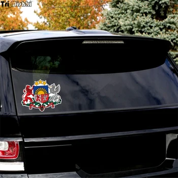 Tri Mishki WCS235# 17.5x14cm herbas latvijos automobilių lipdukas juokingi spalvinga automobilių lipdukai, auto, automobilių lipdukai