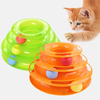 Trijų Lygių Naminių Kačių Žaislas Tower Dainos Disko Katė Žvalgybos Pramogų Triple Disko Kačių Žaislai Kamuolys Mokymo Pramogų Kačių Bokštas