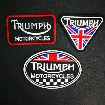 TRIUMPH Motociklų asmenybės žymeklį geležies siuvinėjimo pleistras Striukė pagrindo, punk motociklo siuvinėjimo skeletas dviratininkas ženklelis
