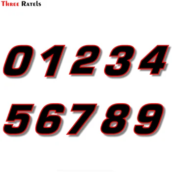 Trys ratels FTC-717# Vinilo lipdukas, decal Juoda (Raudonas kontūras) quare šrifto rasės numeris Lenktynių Skaičių Lipdukas Automobilių transporto Nuoma