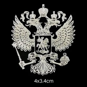 Trys Ratels MT-001XS 4*3.4 cm Sidabro herbas Rusijos Nikelio Metalo lipdukai rusijos Federacijos automobilių lipdukai mobilaus telefono