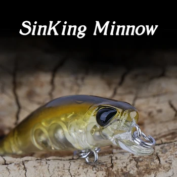 TSURINOYA Mini Minnow Sunku Žvejybos Masalas DW29 42mm 3.2 g Nardymo Gylis-0.3-0.6 m Viršų Vandens ArtificialBait su Black Nickel Kabliukai