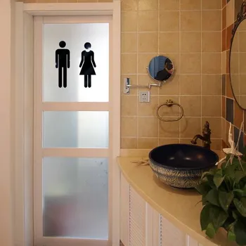 Tualetas lipdukai wc 3D Veidrodis Lipdukas Juokingi WC Tualeto Durų Įėjimo Ženklas, Vyrams, Moterims, Vonios Sienos 