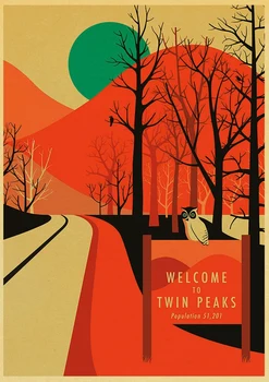 Twin Peaks Filmą Retro Meno Plakatas Atspausdintas Sienos Plakatus Namo Kambaryje, Baras, Dekoratyvinis Dažymas Derliaus Plakatas Home Art