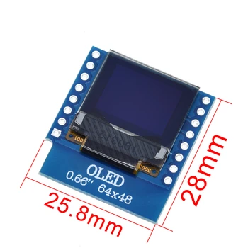 TZT 0.66 colių OLED Ekranas Modulis WEMOS D1 MINI ESP32 Modulis Arduino AVR STM32 64x48 0.66