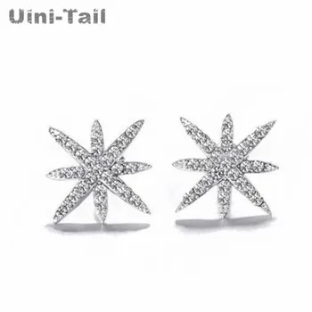 Uini-Uodega karšto naujas 925 sterlingas sidabro mikro inkrustacijos žvaigždžių auskarai Europos ir Amerikos mados retro kūrybingi papuošalai GN696