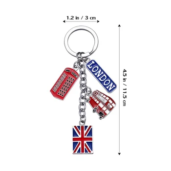 UK Vėliava Metalo Keychain Suvenyrų Keychain didžiosios Britanijos Londono Stiliaus paketų prižiūrėtojų raktinę Automobilių paketų prižiūrėtojų raktinę Maišelį Pakabukai Britų Temą Keychain