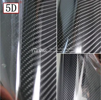 Ultra Gloss 5D Anglies Pluošto Vinilo Įvyniojimas 3D Tekstūros Super Blizgus 5D Anglies Plėvelės Su Dydis: 10/20/30/40/50/60x152cm