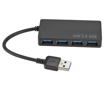Ultra-plonas 4-port USB3.0 HUB Didelės Spartos Indikatorius, USB Hub Multi-prietaisas Kompiuteris Nešiojamas Adapteris, Splitter 5Gbps Lapt