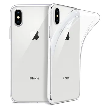 Ultra Plonas Aišku, Silikoninis Telefono dėklas Skirtas iPhone 11 pro Max X XR XS Max 6 6S 8 7 Plius 5 5S Atveju Skaidri Apsauga Galinio Dangtelio