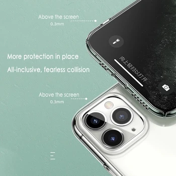 Ultra Plonas Aišku, Telefono dėklas Skirtas iPhone 11Pro X XR Xs Max Silikono Plonas Minkštas Galinį Dangtelį iPhone 6 6S 7 8 Plius 5 5S SE 2020 m. 11 Atveju