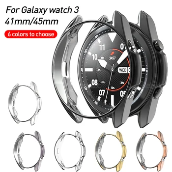 Ultra-plonas Apsauginis Korpuso Dangtelis) Samsung Galaxy Žiūrėti 3 45mm 41mm Watch3 45 Mm Smartwatch Minkšto Silikono Bamperis Coque