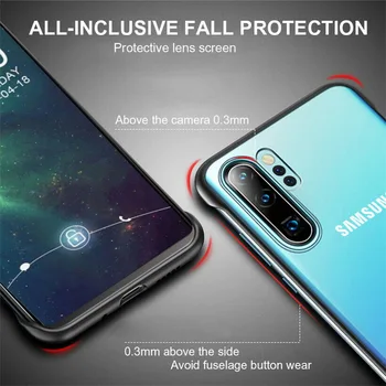 Ultra Plonas Frameless Aišku, Sunku Žiedas Case Cover For Samsung Note 20 Ultra 10 8 9 S8 S9 S10 Plius S10E A10 A30 A50 A60 A70 A51 A71