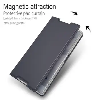 Ultra Plonas Magnetas Odos Flip Case Sony Xperia XZ XZ1 XZ2 XZ3 Z5 Kompaktiškas X Premium XA XA1 Plius XA2 XA3 Ultra L1 L2 Dangtis
