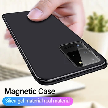 Ultra-plonas Magnetinis Skystis, Silikoninis Telefono dėklas Samsung galaxy S10 S10E S9 Plus Apsaugos Minkštas Viršelis Coque Funda