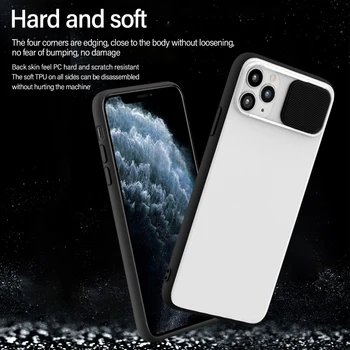 Ultra-plonas Slankiklį Kamera Privatumo Apsauga, Telefono dėklas Skirtas iPhone 11 Pro Max XSmax XR XS X 8 7 6 Plius Prabanga Sunkiai PC Padengti Coque
