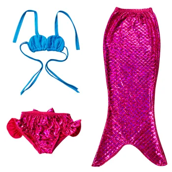 Undinėlės Uodega Princesė Arielis Suknelė Cosplay Kostiumu Mergina Vaikų Tarnaitė Uodegos Fancy Dress Swimmable Bikini Nustatyti, Maudymosi Kostiumą