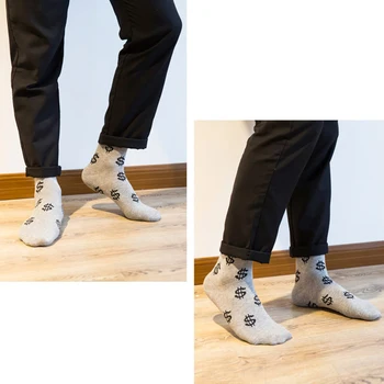 Unisex Juokingas Cool Laiškas Spausdinti Kojinės Socken Medvilnės Kojinės Vyrams Kojinių Juokingas Kojines Su Spausdinimo Moterų Dolerio Simbolis Spausdinti Kojinės