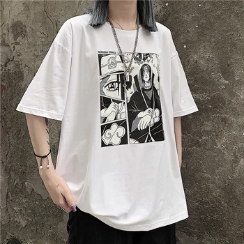 Unisex Naruto Harajuku Kietas Japonų Anime T-shirt Harajuku Vasaros moteriški marškinėliai Drabužių Streetwear Viršuje y2k Moterų marškinėliai