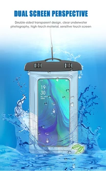 Universalus Intelligent Touch-screen Lietaus Plaukimo Vandeniui Telefono dėklas Anti-Vandens Maišelis Sausas Krepšys Padengti Mobilųjį Telefoną Dropship