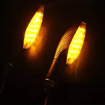 Universalus LED 16 Gintaro 12V Motociklo Posūkio Signalai, LED Šviesos Tekančio Vandens Indikatorių Mirksintis Indikatorius Liekamosios Stabdymo Signalo Žibinto 2vnt
