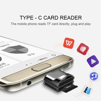 USB 2.0 Tipas C Micro TF Card Reader OTG Adapteris Sąsaja Išorės Expander Atminties Kortelių Skaitytuvas Adapteris USB / TF / MicroSD
