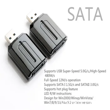 USB 3.0-2.0 ESATA/SATA Išorės Tiltas Adapteris Keitiklis 5Gbps už Latop 3.5 