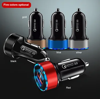 USB 5V 3A Automobilinis Įkroviklis Greitai Įkrauti LED Ekranas, Telefonas, Įkroviklis, Automobilinis-Kroviklis Xiaomi 