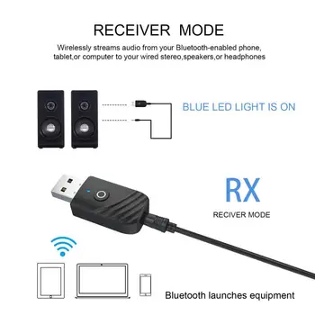 USB Bluetooth 5.0 Siųstuvas, Imtuvo 3 In 1 Adapter 3.5 mm AUX Plug Ir Play TV KOMPIUTERIO, Ausinės, Namų garso sistemos Automobilio HIFI Audio