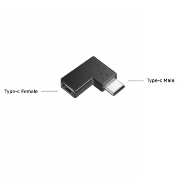 USB C Adapteris 90 Laipsnių Vyrų ir Moterų C Tipo Adapteris Kampu Dešinėn & Kairę ir Aukštyn ir Žemyn Pratęsimas Jungtis