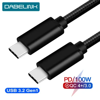 USB C PD 100W Kabelis Greitai Įkrauti KK 4.0 3.0 C Tipo Maitinimo pristatymo USB 3.2 gen1 kabelis Xiaomi Redmi Pastaba 8 Pro 