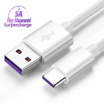 USB C Tipo C Kabelis 0.3 M 1M 1,5 M 2M 5A Apkrauna Duomenų Kabelis USB Įkroviklio Huawei 30 P20 