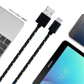 USB C Tipo Kabeliai 1m/2m/3m Greito Įkrovimo Samsung 