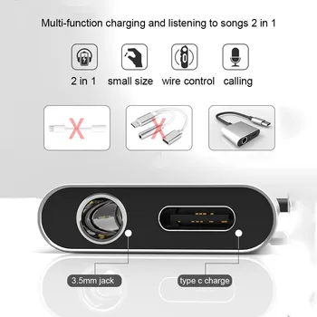 USB C Tipo Vyriška 3,5 mm Jack Ausinių Adapteris AUX Kabelis Audio Xiaomi 