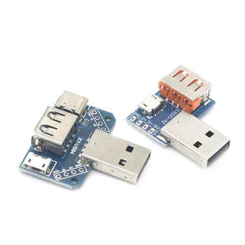 USB Galvos Skydas Male USB Jungtis Tipas-c Micro USB Female USB 2.54-4P perdavimo bandymų valdybos USB adapterio plokštė XY-USB4