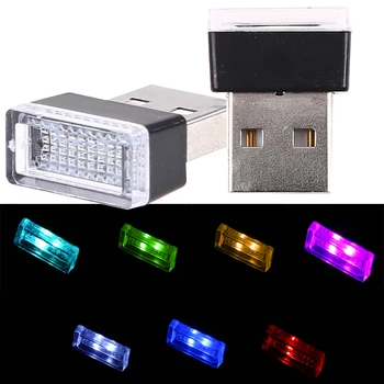 USB LED Lempa, Automobilis Indikatorius Dekoratyvinis Atmosfera šviesos Auto Interjero, Aplinkos Šviesos