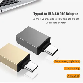 USB OTG C Tipo USB 3.0 Adapteris OTG Greito Įkrovimo Duomenų Tipas-C Mobiliojo Telefono Kabeliai Konverteris, skirtas Macbook 