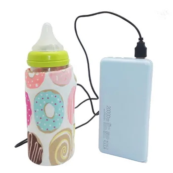 USB Pienas, Vanduo Šiltesnis Kelionės Vežimėlis Izoliuoti Maišas Kūdikių Slaugos, Buteliuko Šildytuvas, Nešiojamas USB Kūdikių Naujagimiui Butelis Šilčiau