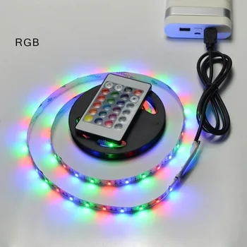USB Powered DC5V LED Rainbow Juostelės Šviesos 30leds/m, 5050 RGB Vandeniui Juosta TV Foninio Apšvietimo, su Nuotolinio valdymo pultelis