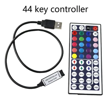 USB RGB LED Valdiklis 5V (12V 24V rgb usb led juostos valdiklis 12v 3 17 24 44 Klavišą IR RF nuotolinio valdymo pultelis led juostelė