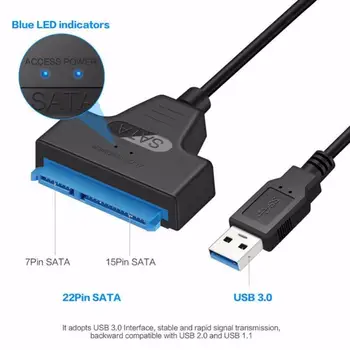 USB SATA Kabelis Sata Į USB 3.0 Adapteris, Iki 6 Gb / s Paramos Kietąjį Diską 22 Pin Sata III Kabelis TXTB1 2.5 Colio Išorinis HDD SSD
