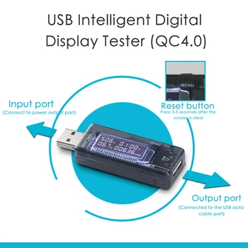 USB Srovė Talpa Testeris-LCD Ekranas Mobile Galios Jutiklis, Baterijos Bandymo Srovė Įkroviklio Talpa Testeris, Matuoklis