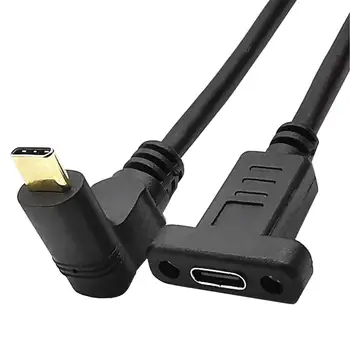 USB Tipo C ilgiklis USB3.1 Duomenų, Video Kabelis, USB-C, Vyrų ir Moterų Extender Laido Jungtis su Varžtu Panel Mount Ekranuotas