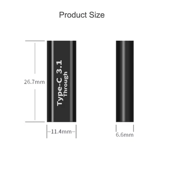 USB Tipo, C Tipo-C Adapter Greito Įkrovimo Iki 10 Gbps Moterų ir Moterų USB-C Plug Konverteris, skirtas Samsung S8 S9 OnePlus 5