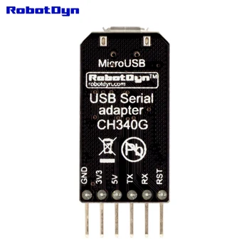 USB TTL UART CH340 - Serial Konverteris, Lituojamas, Micro USB, 5V/3.3 V. IC CH340G