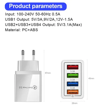USB Įkroviklis Greitai Įkrauti 4.0 3.0 3.1 ES/JAV Greito Įkrovimo Adapteris, Įkroviklis, Skirtas Samsung 