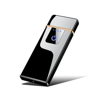 USB Žiebtuvėlis Touch Induction Lengvesni-Ultra plonas Mini Įkrovimo Vėjo Kūrybos Metalo Įkrovimo Elektroninių Cigarečių žiebtuvėliai