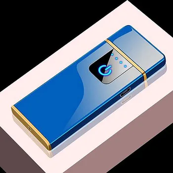 USB Žiebtuvėlis Touch Induction Lengvesni-Ultra plonas Mini Įkrovimo Vėjo Kūrybos Metalo Įkrovimo Elektroninių Cigarečių žiebtuvėliai