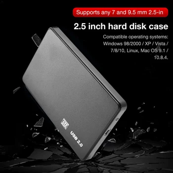 USB3.0/2.0 2.5 colių SATA HDD SSD Talpyklos Mobile Kietasis Diskas Atveju Langelį Nešiojamas kompiuteris